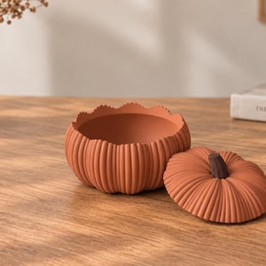 Pumpkin Storage Box | 3D Printed Fall Decor | Decorative Pumpkin Container | Autumn Home Decor | Trinket Box