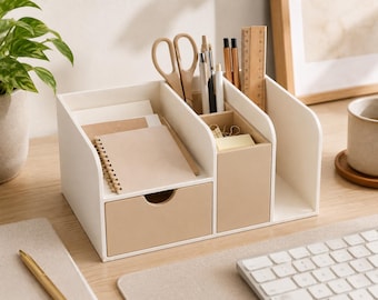 Moderner Schreibtisch-Organizer mit Schubladen – 3D-gedruckte Büroablage – Stiftehalter, Papierablage