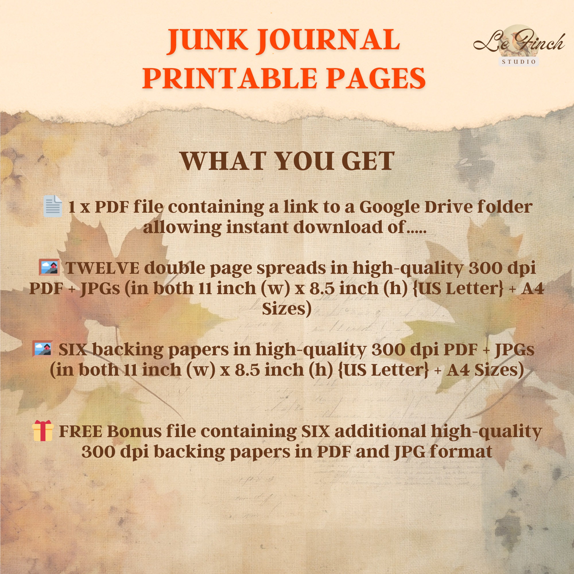Autumn Junk Journal Printable Pages Fall Digital Papers Autumn Junk ...