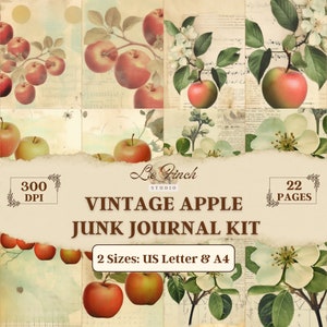 Apple Junk Journal Kit With Vintage Apple Digital Papers Apple Tags And Apple Ephemera Autumn Junk Journal Kit Vintage Fall Wallpaper