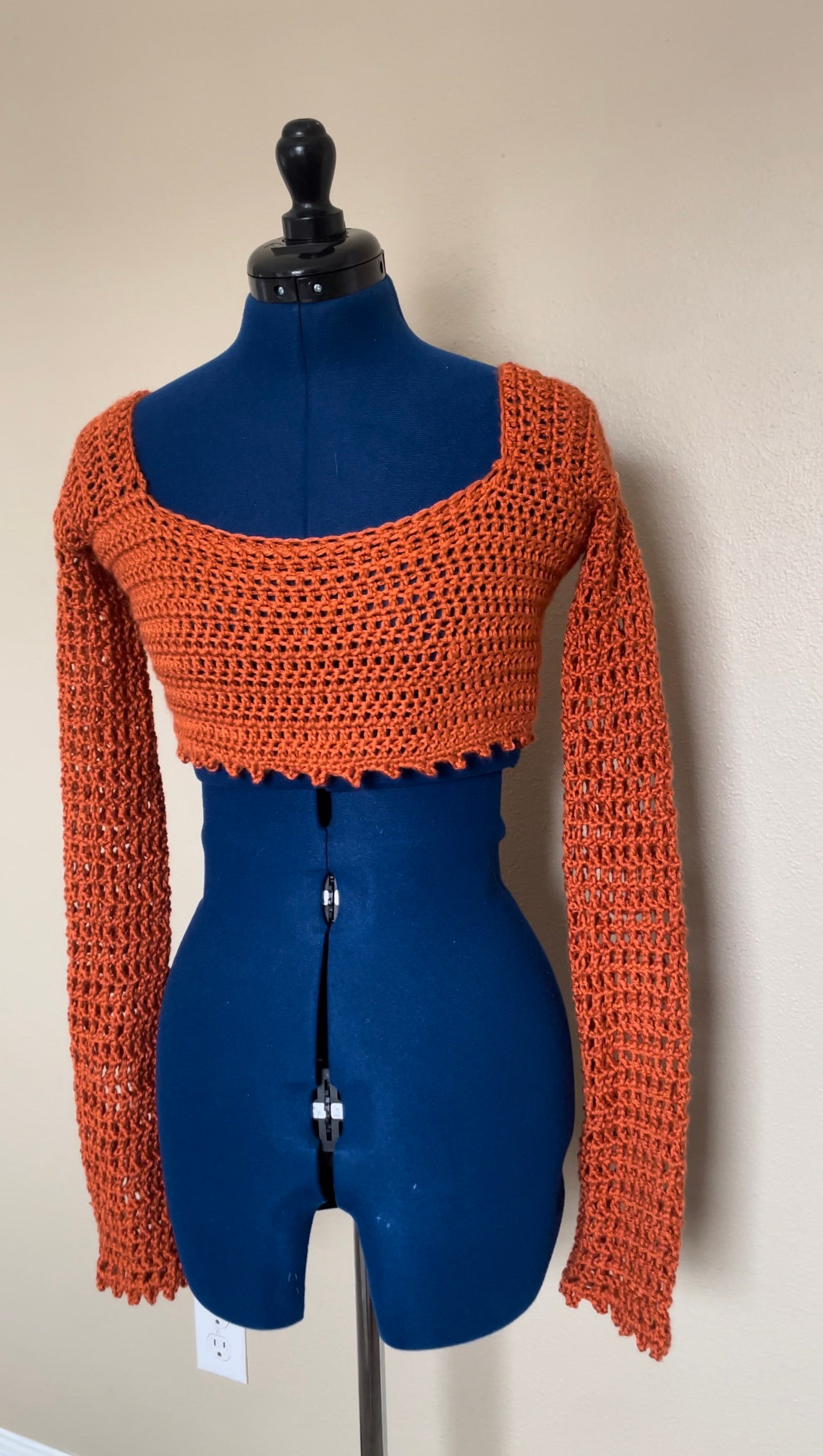 Crochet Cropped Sweater Etsy