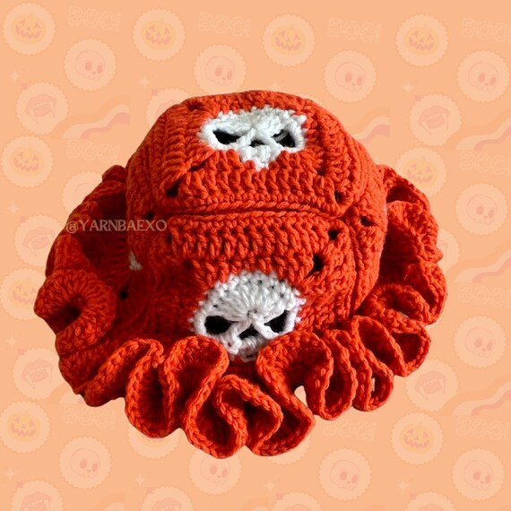 Skull Granny Square Crochet Bucket Hat (digital Download) - Etsy