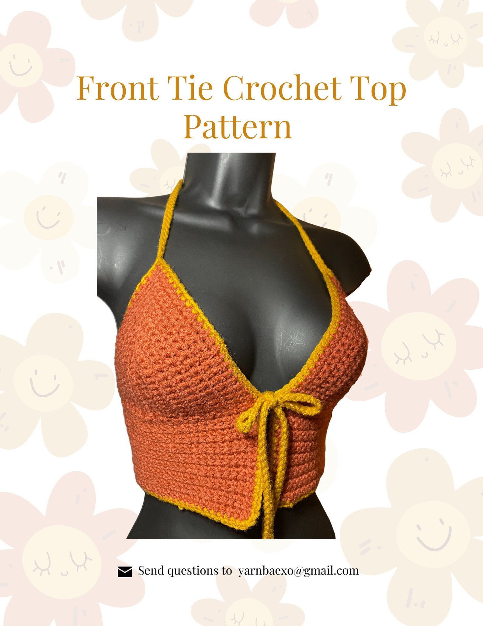 Front Tie Crochet Top Etsy