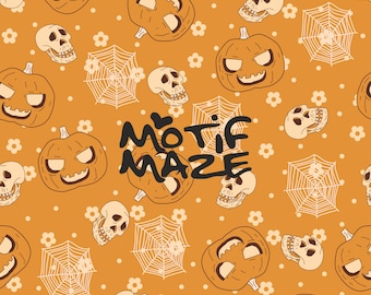 Halloween seamless repeating pattern - fabric design for sublimation