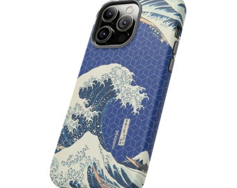 Gran ola de Kanagawa AZUL - Iphone 15 Pro Max, Plus, 14, 13, 12, 11, X, Samsung Galaxy S23 Plus, S22, S21, S20 - Google Pixel 6 Plus, 5