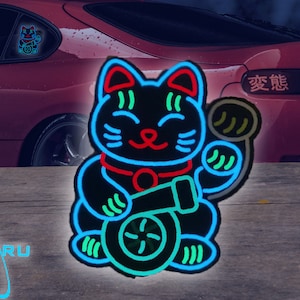 Car Windshield Glow Panel Electric Marker Lamp Blue LED Decoration Light Sticker Flashing Lights