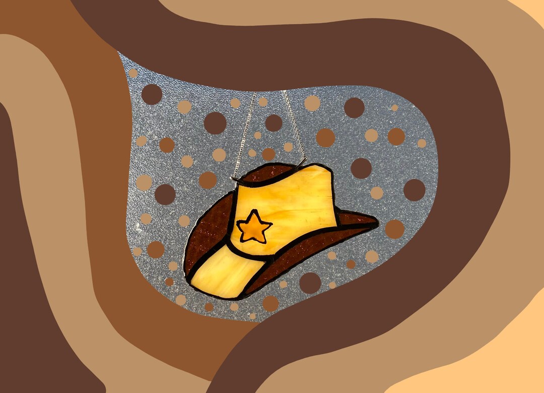 Cowboy Hat Stained Glass Suncatcher Etsy