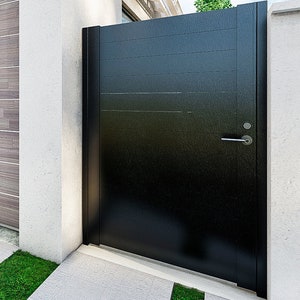 Alumission Aluminum Gate Black Powder Coat (Side Gate/Yard Gate) New York Style