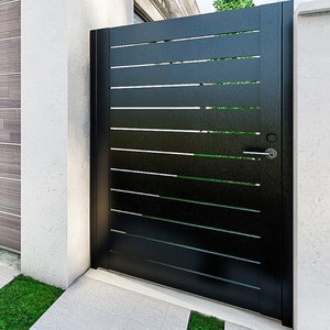 Alumission Aluminum Gate Black Powder Coat (Side Gate/Yard Gate) Los Angeles Style