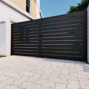 Black Aluminum Double Swing Gate Kit: DIY LA Style - Etsy