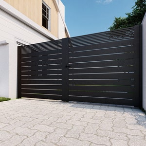 Aluminum Double Swing Gate: Black Powder Coat, DIY Kit - Etsy