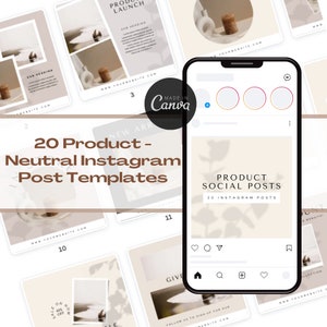 20 Product - Neutral Instagram Feed-Post Canva Templates