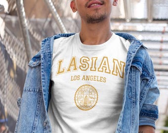 ASIAN in L.A. Los Angeles t-shirt, University style tee, AAPI Pride Asian Pacific Islander Heritage Southeast Asia Indian Filipino Japanese