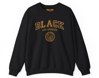 BLACK Los Angeles Sweatshirt, University Crewneck, urban LA Pride Black African American Caribbean Nigerian Kenyan Ghanian Belizean Jamaican