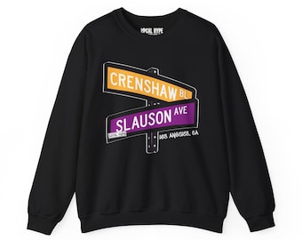 Crenshaw Slauson sweatshirt, Custom LA Street Sign crewneck, personalized sign colors
