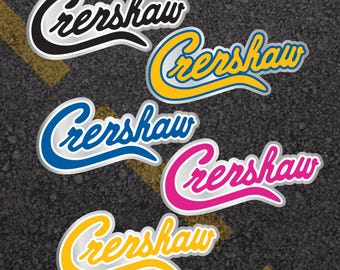 Crenshaw Blvd Sticker, LA Street Sign, Metallic Glossy Vinyl