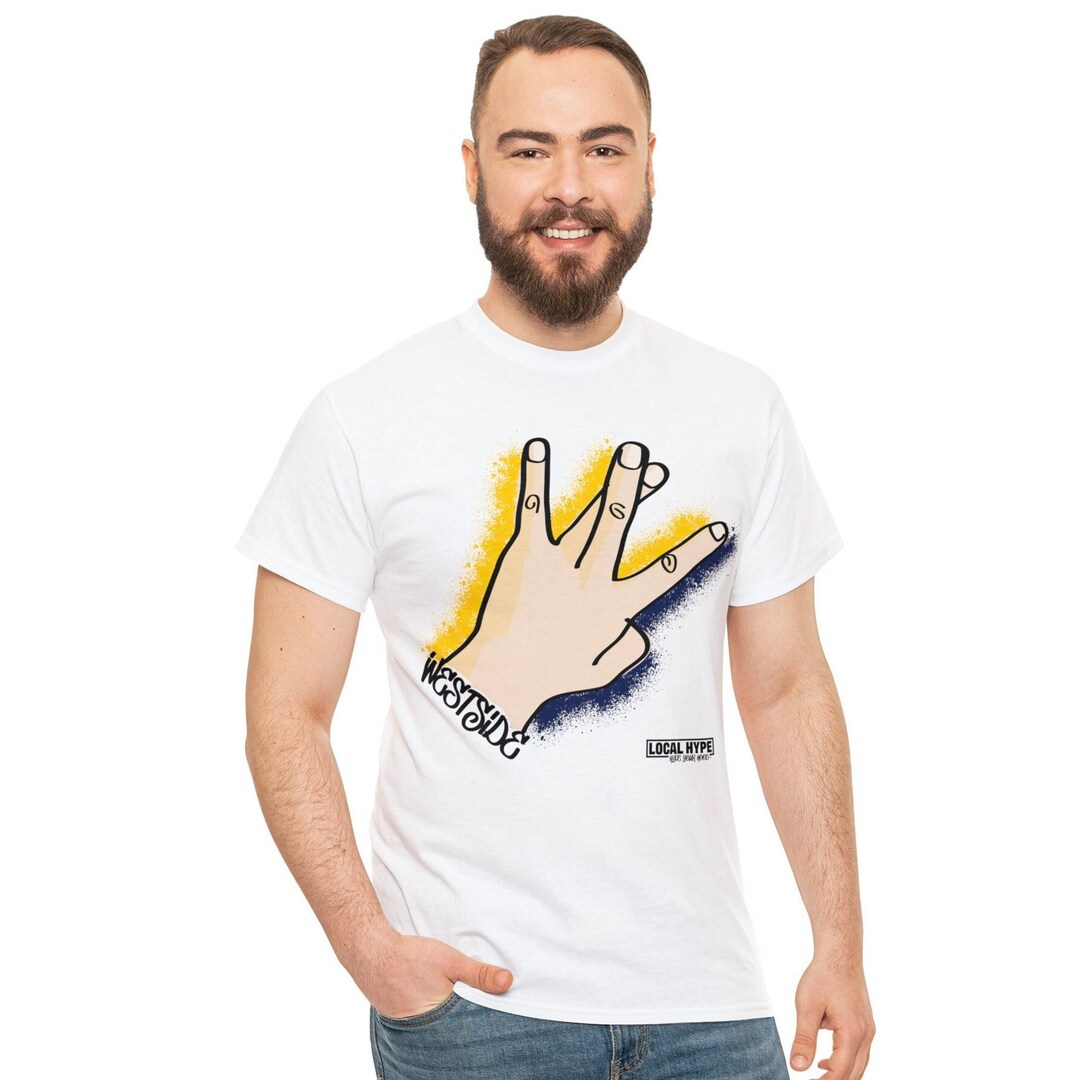 Mens Custom Tshirt Westside Hand Sign Shirt W Fingers Etsy