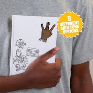 Westside-handbord, jouw huidskleur, aanpasbare sticker voor heren