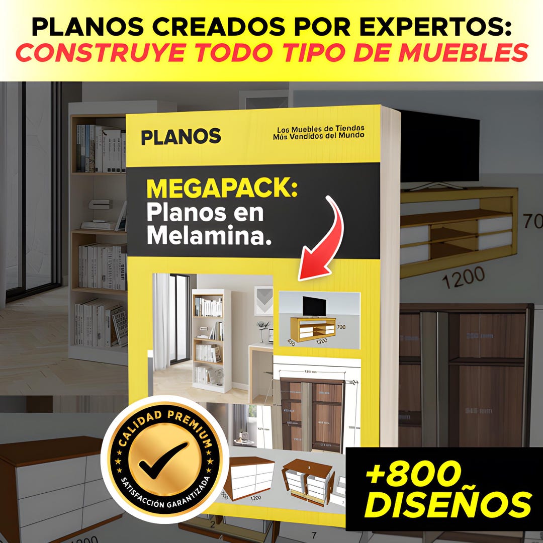 800+ Planos de Muebles de Melamina MDF Escritorio, Cocina