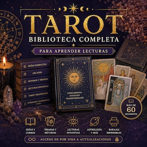 Aprender Tarot de Cero Curso Digital Rider Waite y Marsella Online Guía Completa Lectura de Cartas Tarot PDF Descargable Principiantes (ESP)