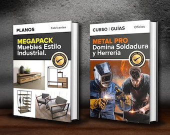 Megapack 200+ Planos Muebles Industriales Diseño Madera Hierro Metal (PDF En Español en CM) + Curso Soldadura y Herrería en Videos Online