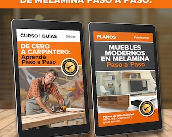 Curso de Carpintería Paso a Paso en Video + Planos para Hacer Muebles de Madera en PDF | Tutoriales DIY Carpintería Principiantes (ESPAÑOL)