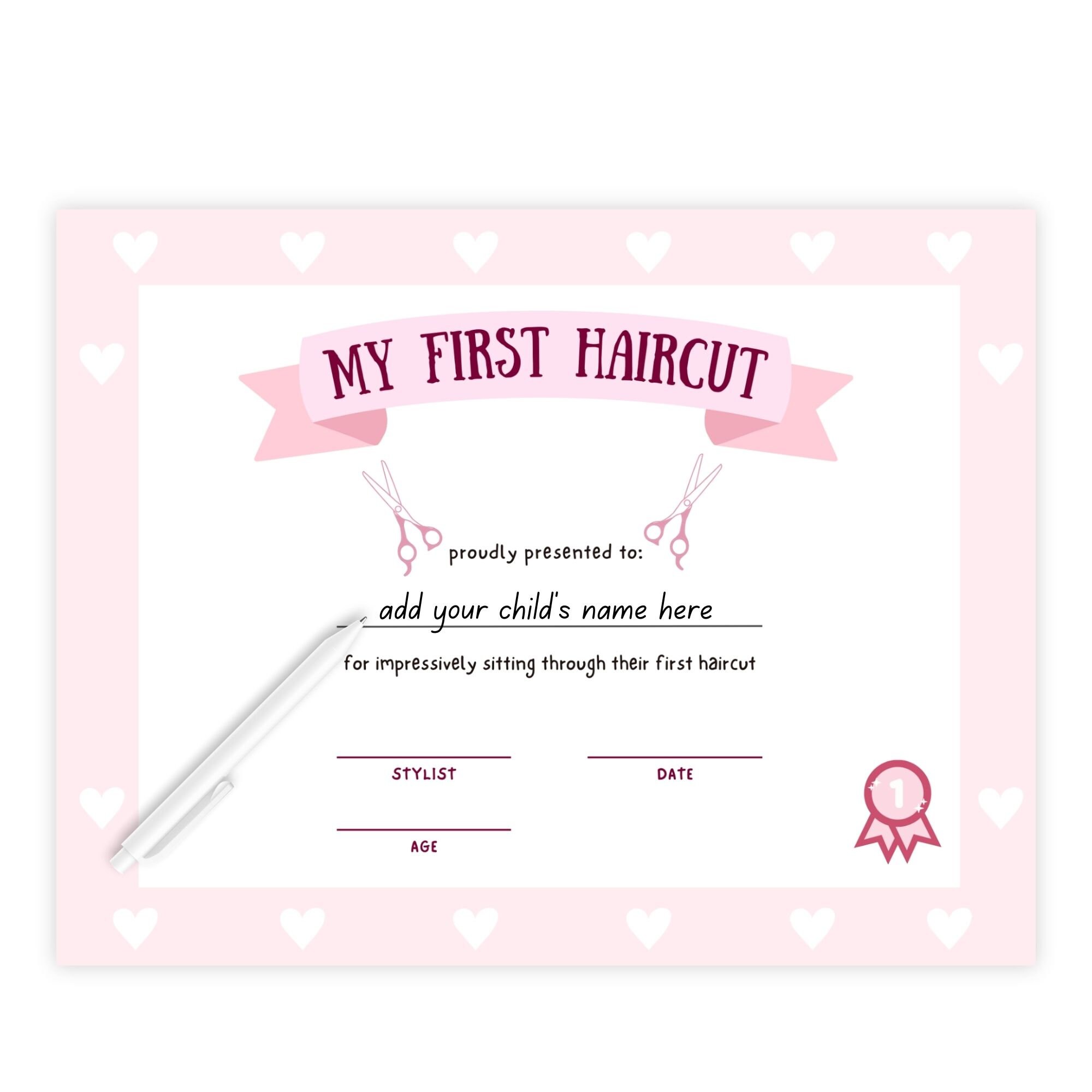 Printable My First Haircut Certificate - Il Fullxfull.5806471747 Fdqi 
