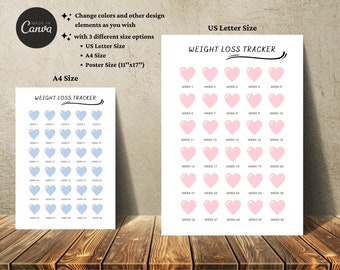 Weight Loss Tracker, Digital Weekly Weight Tracker, Weight Loss Tracker Printable, Weight Tracker, Weight Loss, Weight Loss Template