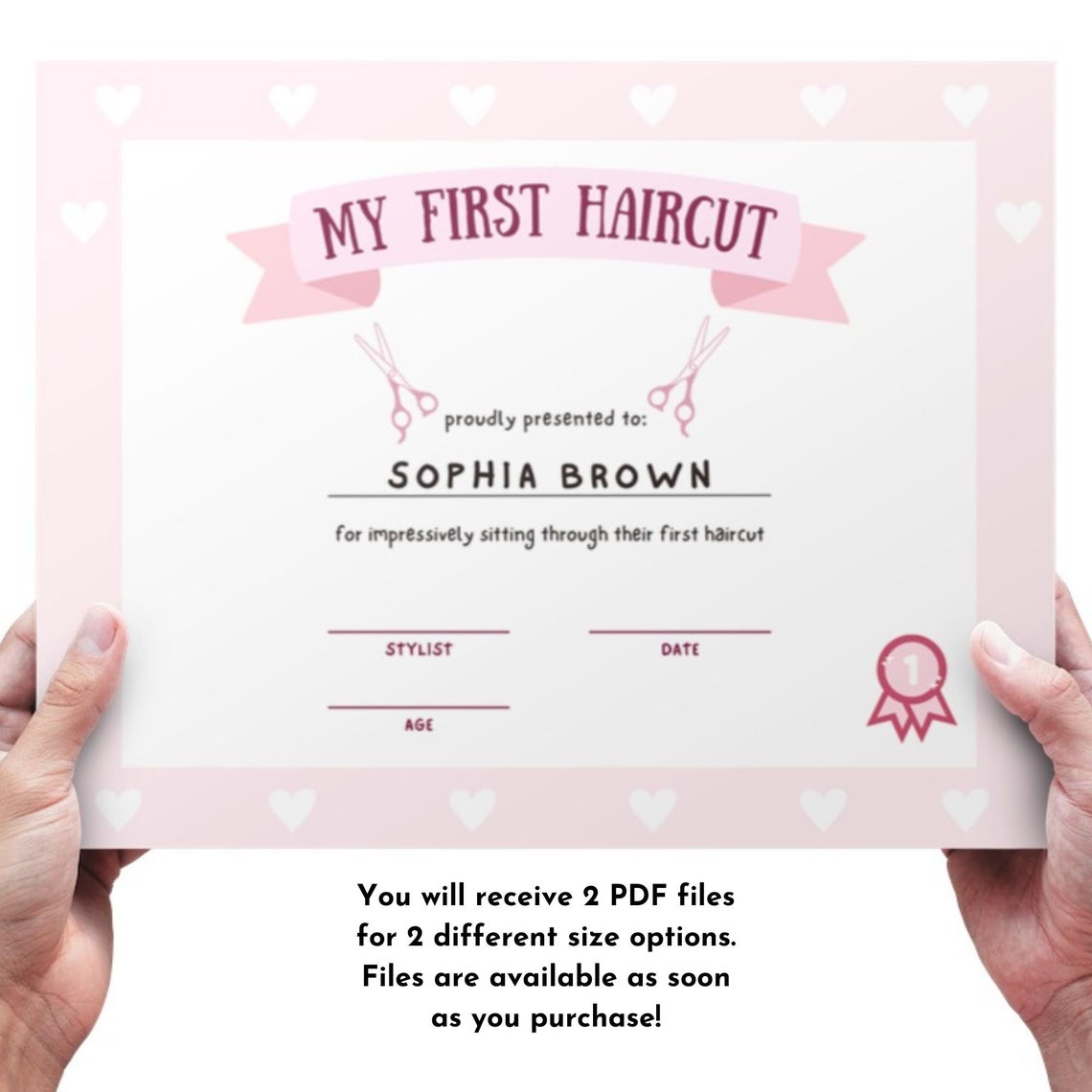 Printable My First Haircut Certificate Template for Girls First