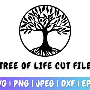 Tree of Life SVG, Cut Files, PNG DXF, Cricut, Silhouette