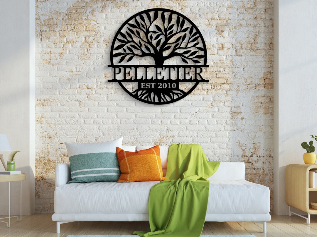 Personalized Tree of Life Metal Wall Art: Family Name Sign - Etsy