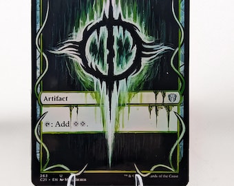 Custom Foil Sol Ring – Phyrexian Color Series | Handmade Altered‑Art MTG Commander Playtest Card