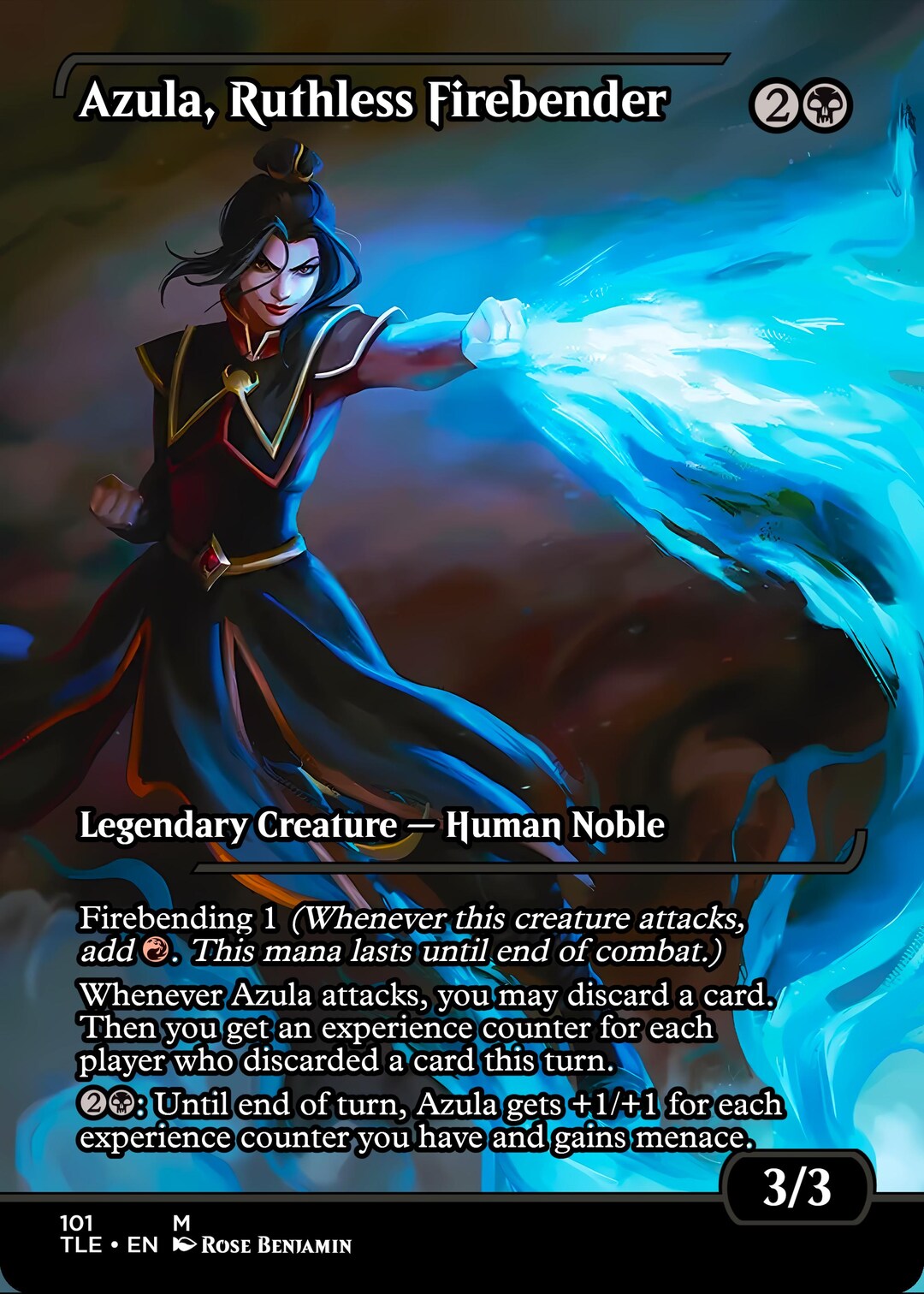 Azula, Ruthless Firebender – Full Art Custom Foil MTG Commander Card ...