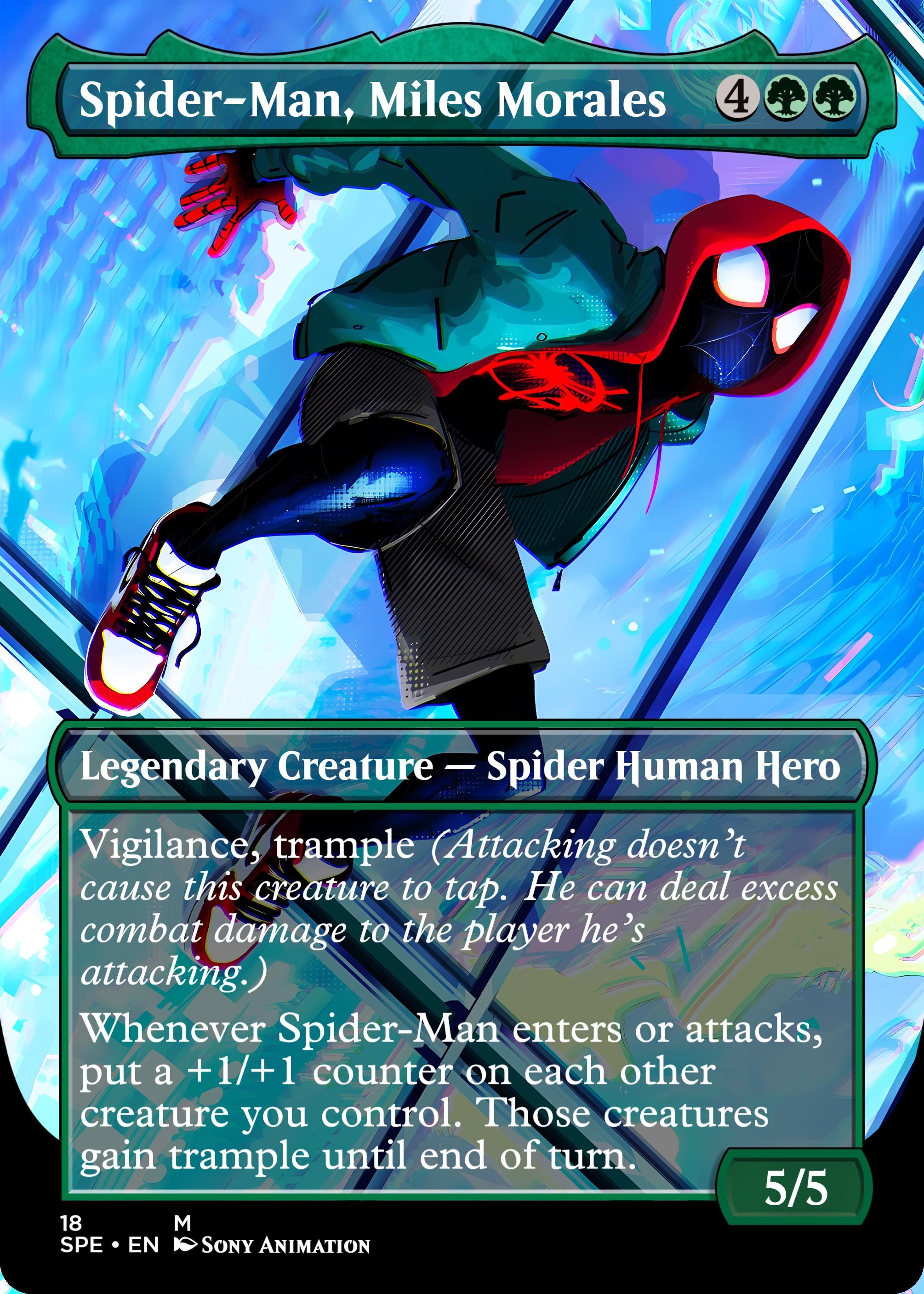 Miles Morales Spider-verse MTG Alter | Custom Foil Magic Card