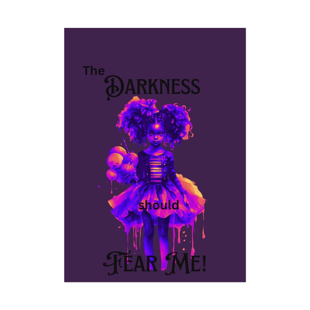 Creepy Little Girl Poster Black Girl Spooky Poster Black Halloween