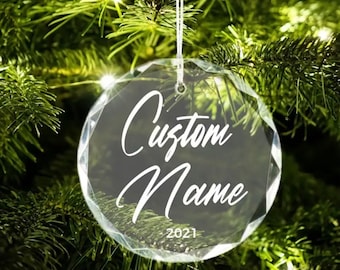 Clear custom glass ornament