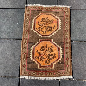 2x3 Small Rug, Turkish Rug Small Rug,2x3, Oushak Door Mat, Bath Mat Rug, Wool Rug,Turkish Mini Rug, Vintage Door Mat, 2x3 Small Rug, 2x3 Rug
