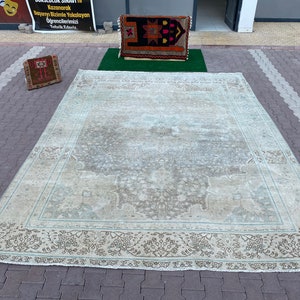 10x13  Neutral Muted Rug, Extra Large Faded Rug, Rustic Design Rug,Oversize Persian Rug, Vintage Wool Rug, Decor Rug,10x13 Hand Knotted Rug