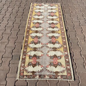 6x3 Turkish Runner Rug, Vintage Runner Rug, Handmade Rug, Oushak Runner Rug, Home Decor Rug, Decorative Rug, Hallway Runner Rug 6x3 Rug