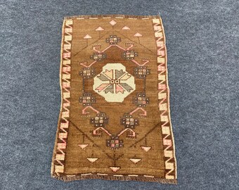 2x3 Turkish Rug, Vintage Small Rug, , Door Mat Rug, 2x3 Unique Rug, Vintage Door Mat Rug, Small Rug, Wool Rug,Boho Door Mat Rug, Antique Rug