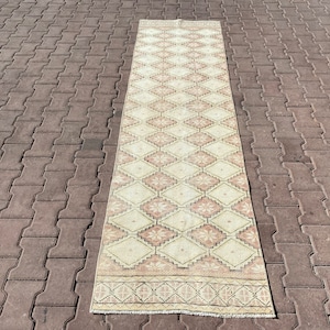 2x8 Runner, Oushak  Runner Rug, Faded Rug, Turkish Runner, Vintage Runner 2x8, Antique, Anatolian, Wool, Handmade, Turkish Rug, Naturel Rug