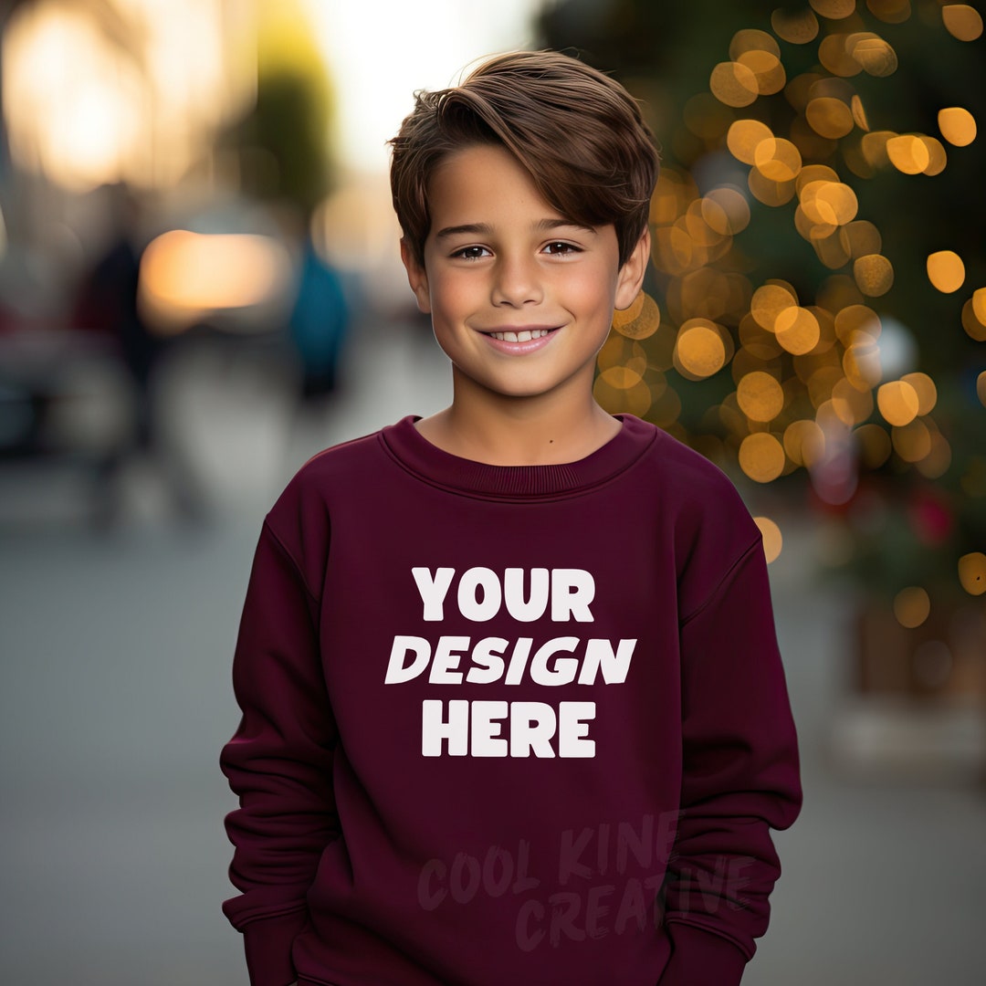 Gildan 18000B / G180B Sweatshirt Style Kids MAROON Crewneck - Etsy