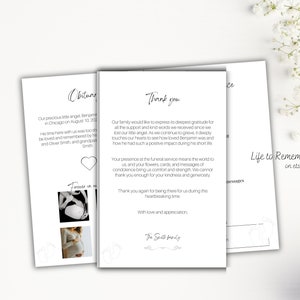 Stillborn Baby Funeral Program Template Editable in Canva, Baby ...