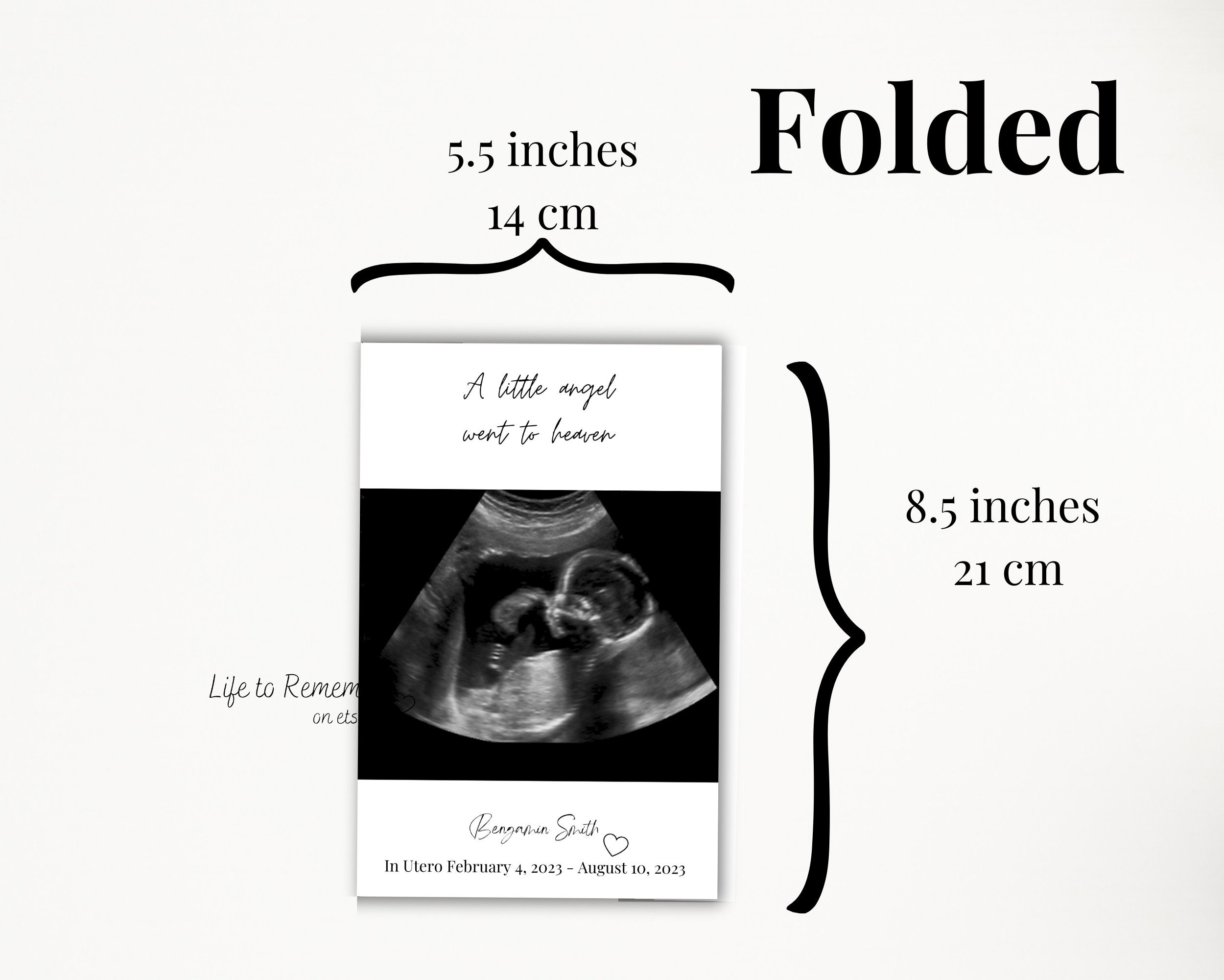 Stillborn Baby Funeral Program Template Editable in Canva, Baby