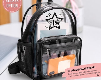 Custom Kpop Clear Backpack | Personalized Stadium Bag, Concert Crossbody (Digital Download)