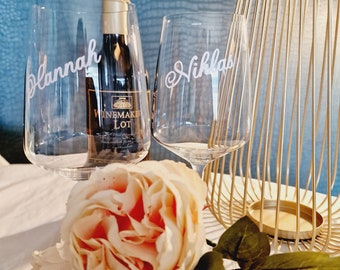 Personalized Name Stickers for Wedding Glasses