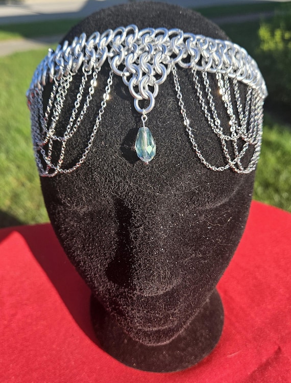 Medieval Chainmail Headdress – Handmade Armor-Inspired Headpiece for Cosplay, Festivals, and Renaissance Faires