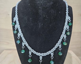 Medieval Chainmail Necklace – Handmade Byzantine Weave Armor-Inspired Chain for Cosplay, Festivals, and Renaissance Faires