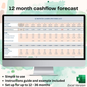 12 Month Cashflow Forecast Template