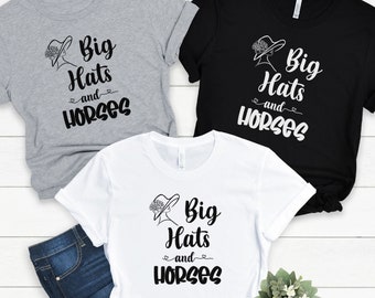 Big Hats & Horses Derby Tee: Southern Style Statement for Race Day Glamour!  Perfect Derby Day Attire, Horse Racing Enthusiast Tee